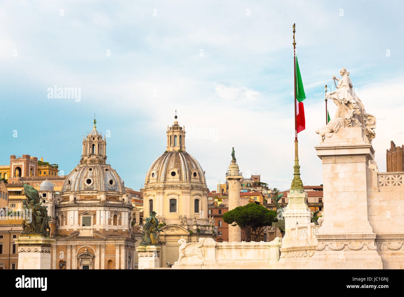 Herrliche Sicht auf Piazza Venezia, Rom, Italien Stockfoto