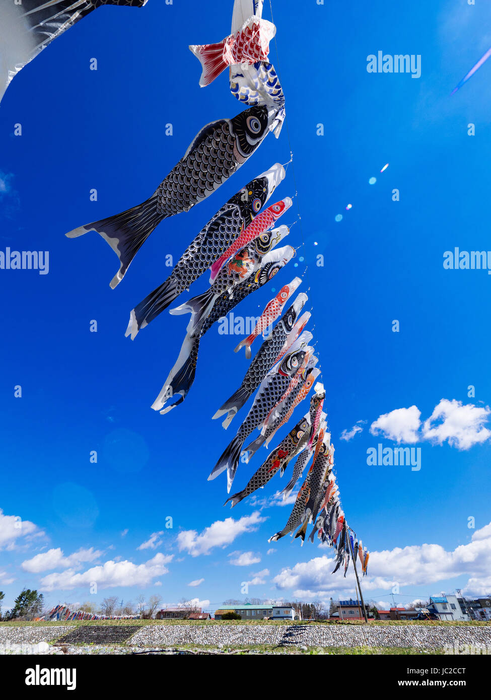 Koinobori (Karpfen Streamer) Stockfoto