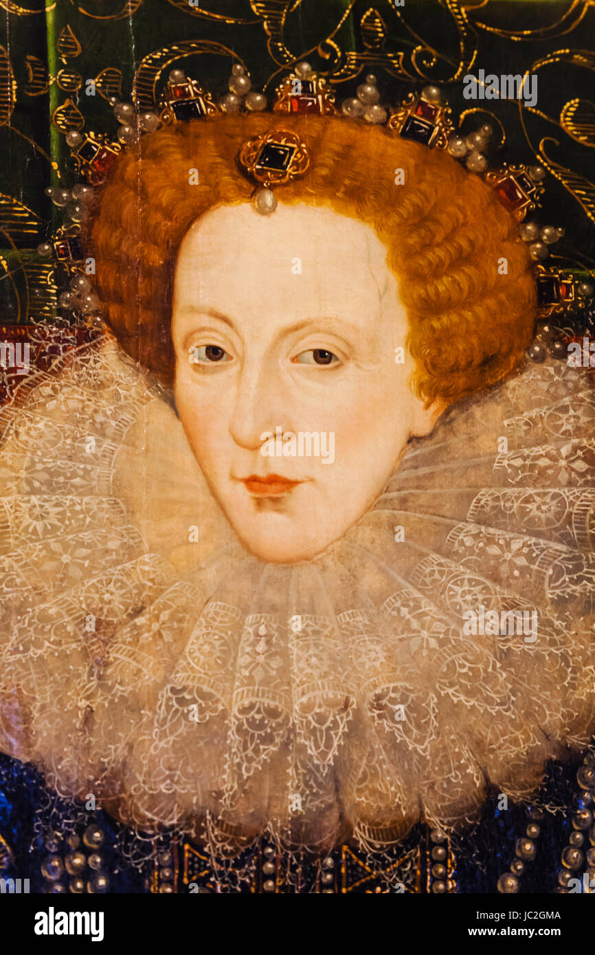 England, Porträt von Elizabeth 1 durch die britische Schule datiert 1590 Stockfoto