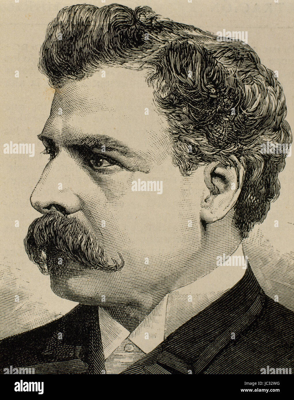 Julio Herrera Obes (1841-1912). Uruguayischer Politiker. Präsident von Uruguay (1890 – 1894). Porträt. Gravur. Stockfoto