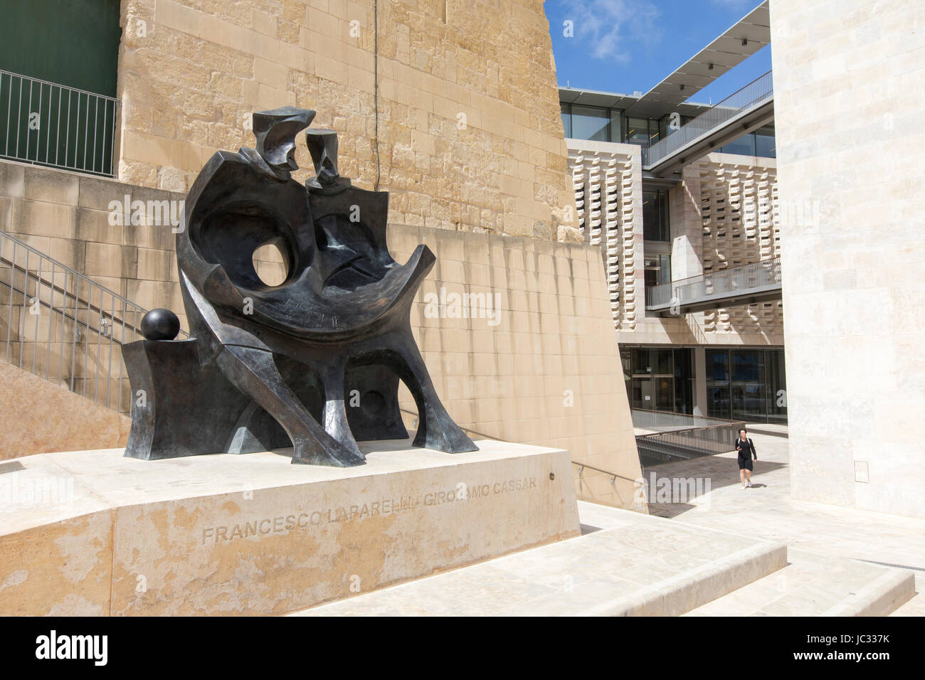 Malta, Valletta, Hauptstadt, neues Parlament, Stadttor, Parlamentsgebäude, Neubau, Stockfoto