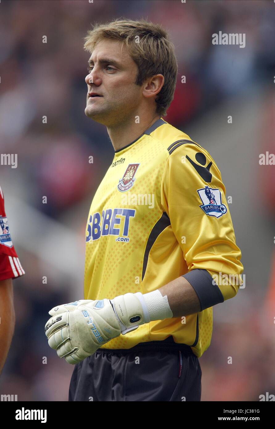 ROBERT GREEN WEST HAM UNITED FC WEST HAM UNITED FC BRITANNIA STADIUM STOKE ENGLAND 18. September 2010 Stockfoto