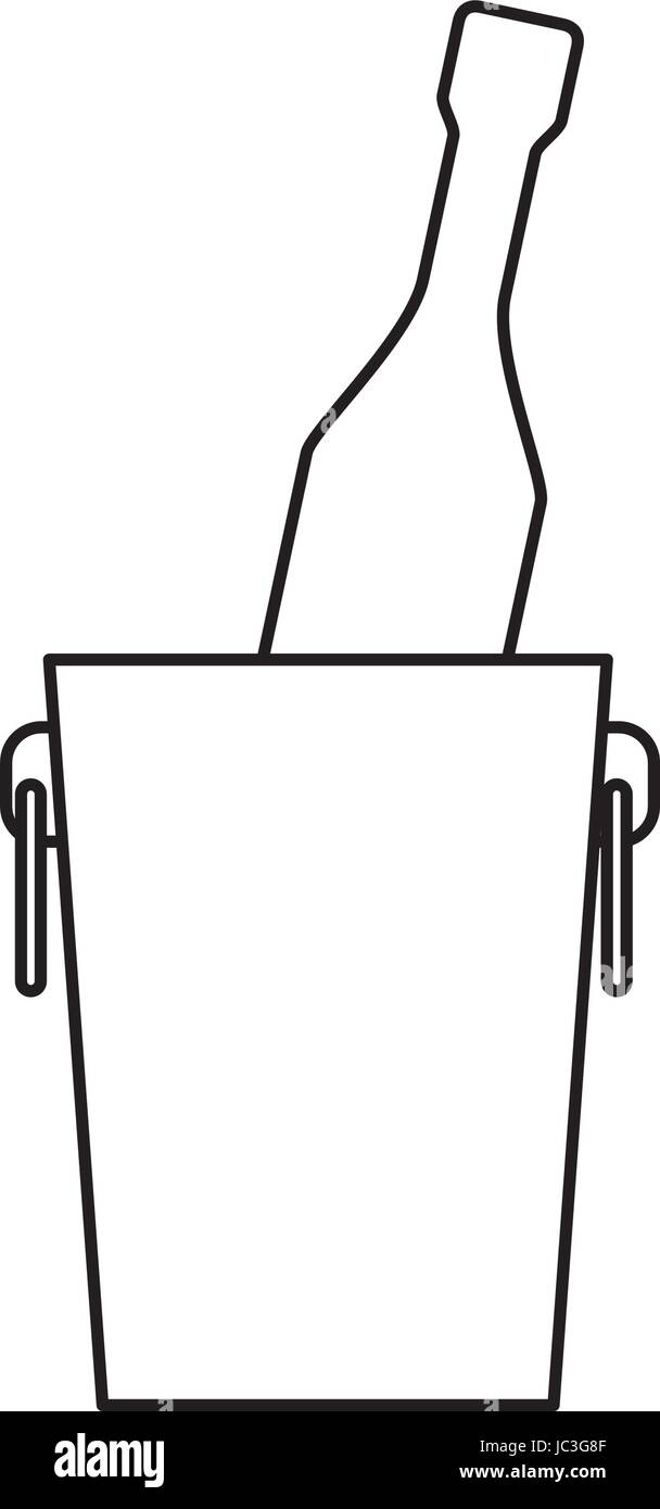 Flasche Wein Kühler Stock Vektor