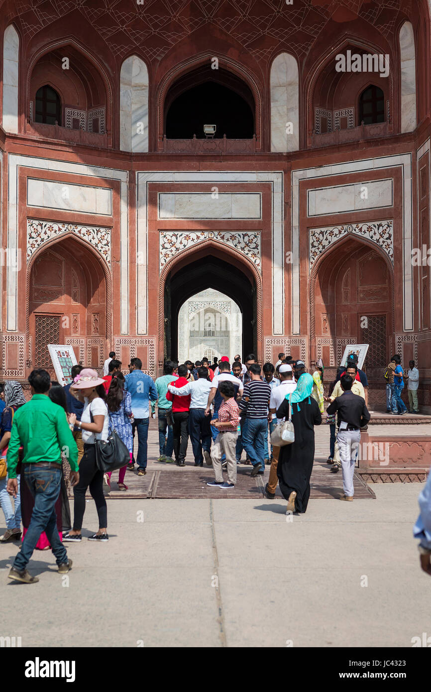 Das königliche oder große Tor des Taj Mahal, Agra, Uttar Pradesh, Indien Stockfoto