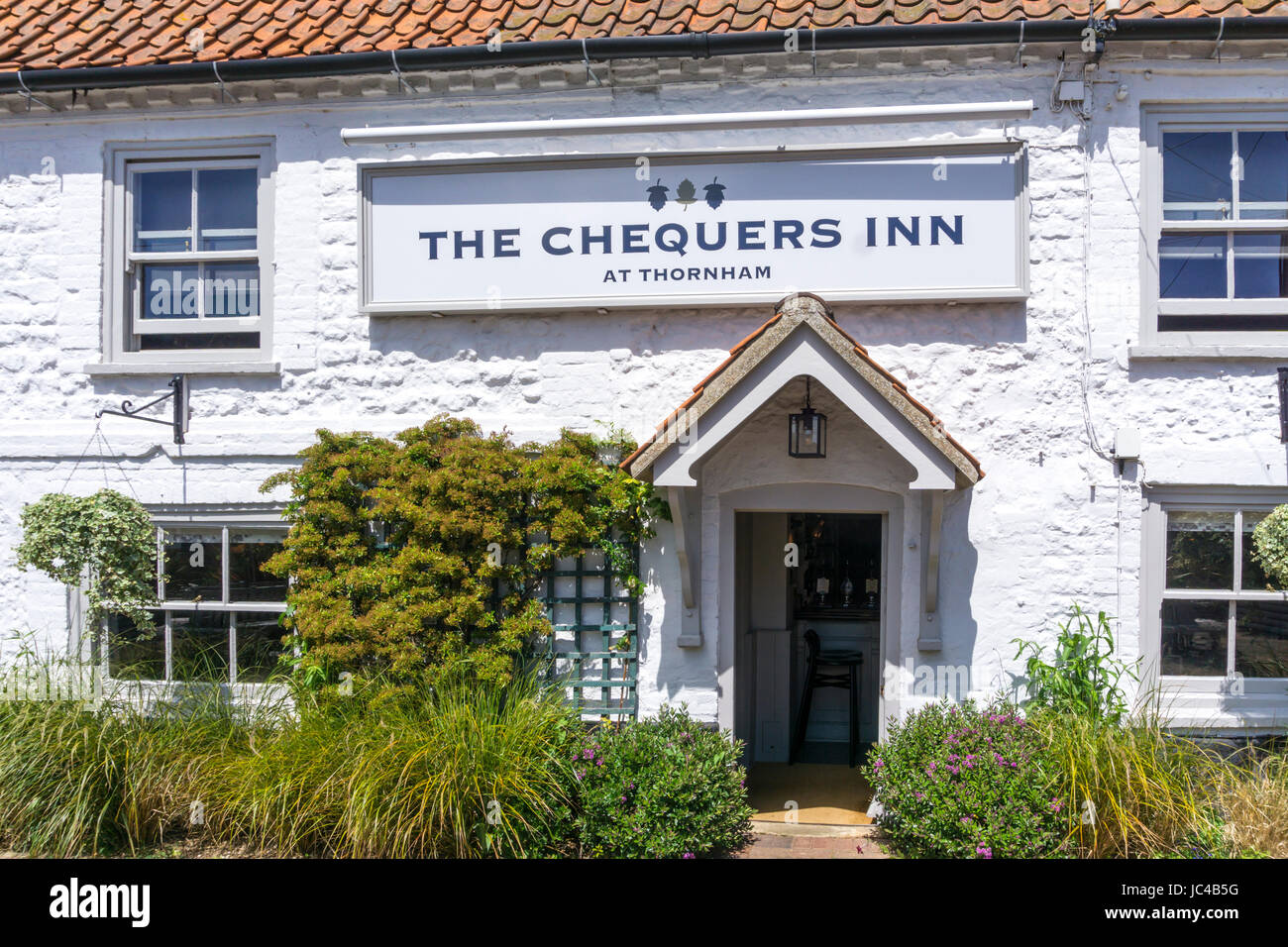 Das Chequers Inn Public House in Dornweiler an der Nordküste von Norfolk. Stockfoto