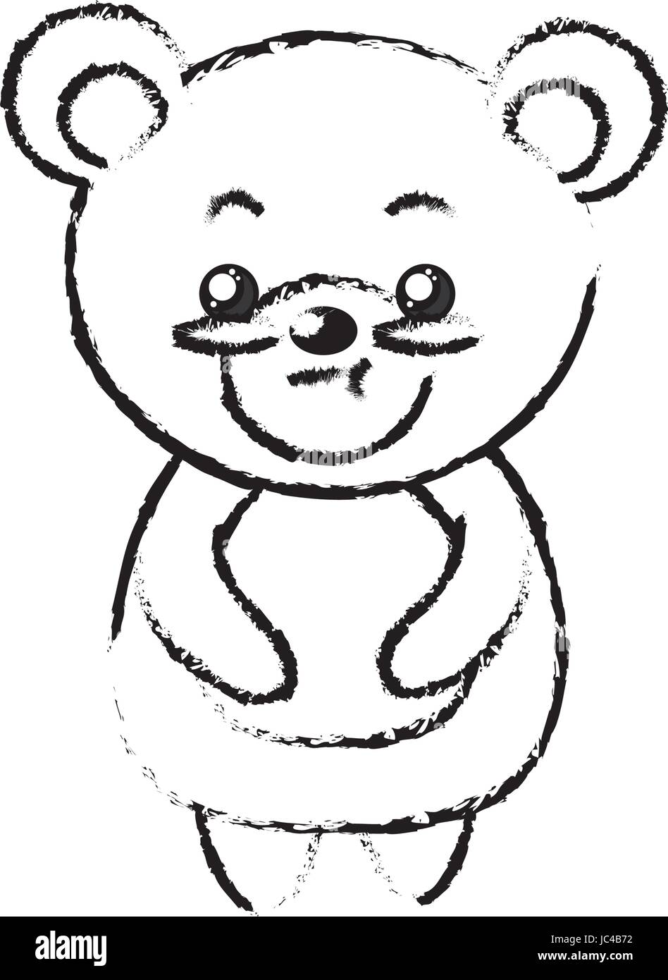 Abbildung niedliche Bären wildes Tier mit Gesichtsausdruck Stock Vektor