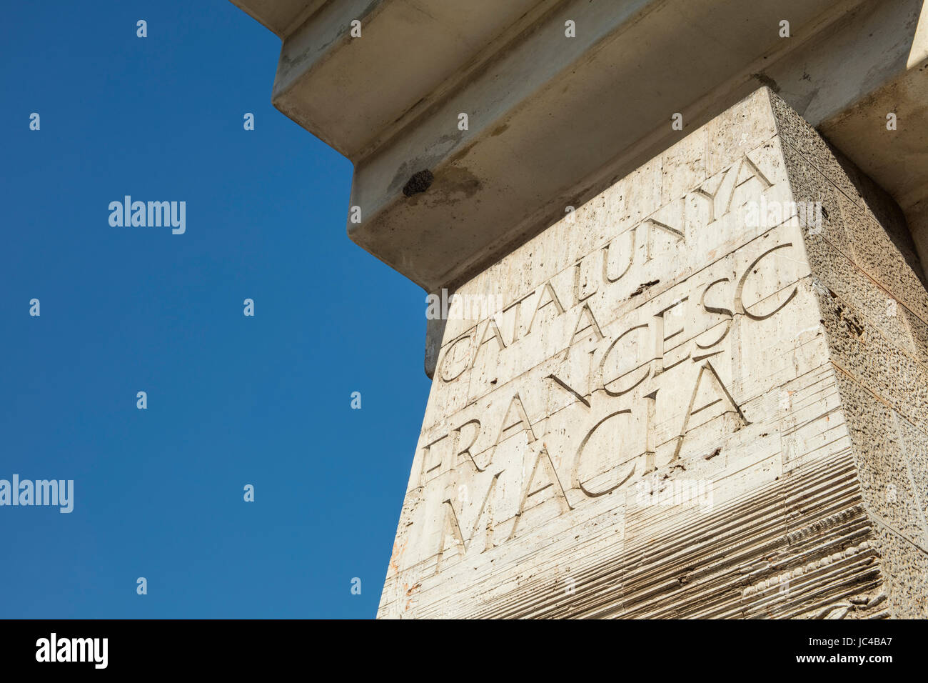 Barcelona, Spanien - 26. September. 2016: Denkmal gewidmet Francesc Macia an der Katalonien-Platz (Plaza Catalunya) in Barcelona, Spanien. Diese sanfte Stockfoto