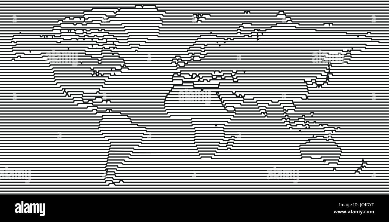 Vektor leer Grau, lineare ähnliche Weltkarte auf weißem Hintergrund. Monochrome Weltkarte Vorlage website design Cover, Jahresberichte, infograph Stock Vektor