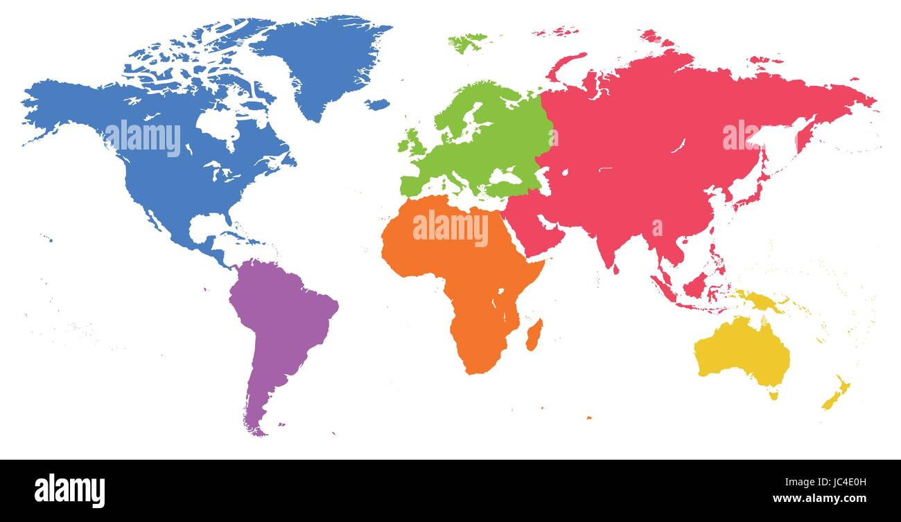Vektor helle ähnliche Weltkarte isolierten auf weißen Hintergrund. Bunt rot, blau, grün-Weltkarte-Vorlage, Website-Design-Abdeckung, Berichte Stock Vektor