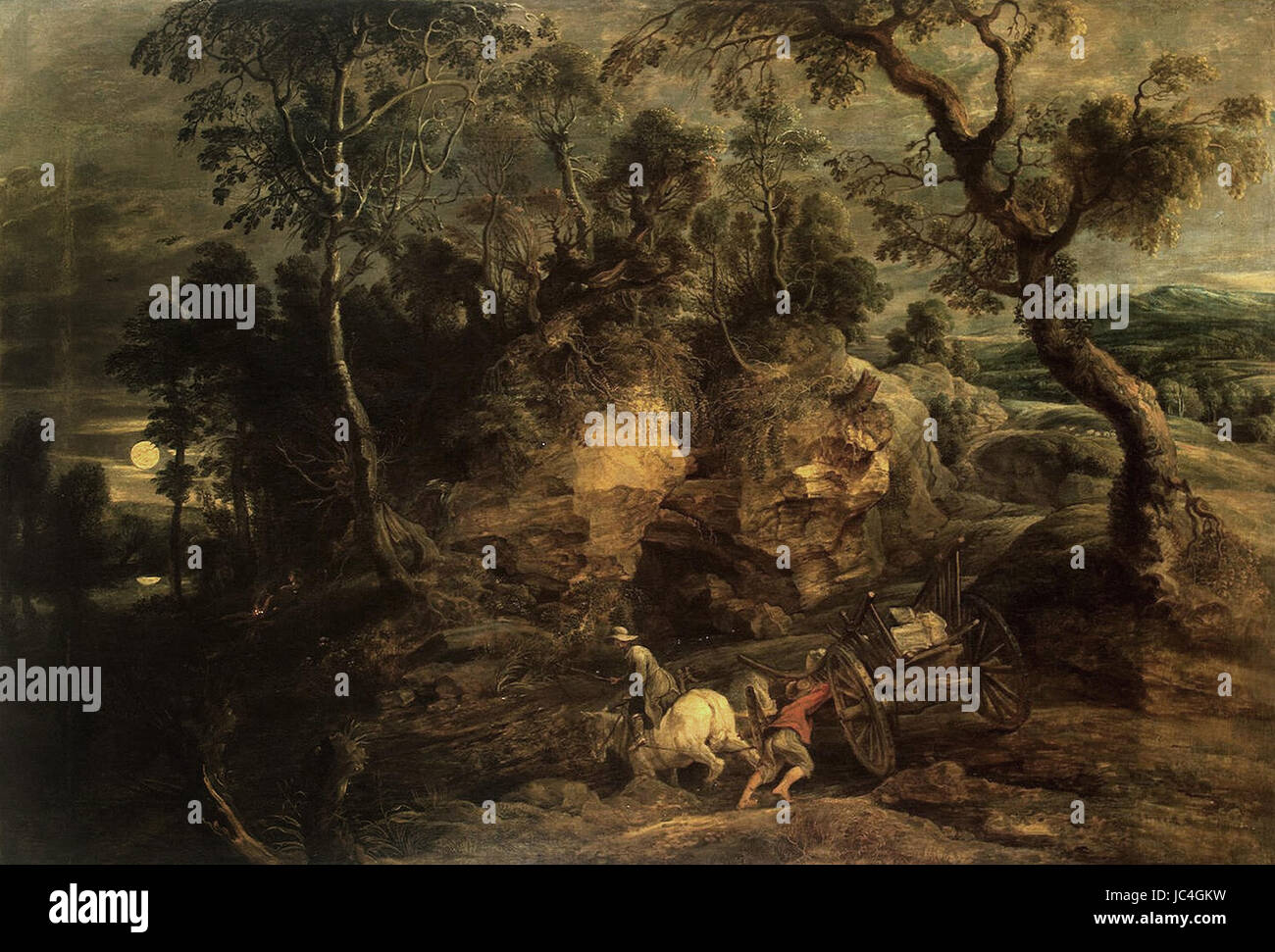 Rubens - Landschaft mit Stein Träger Stockfoto