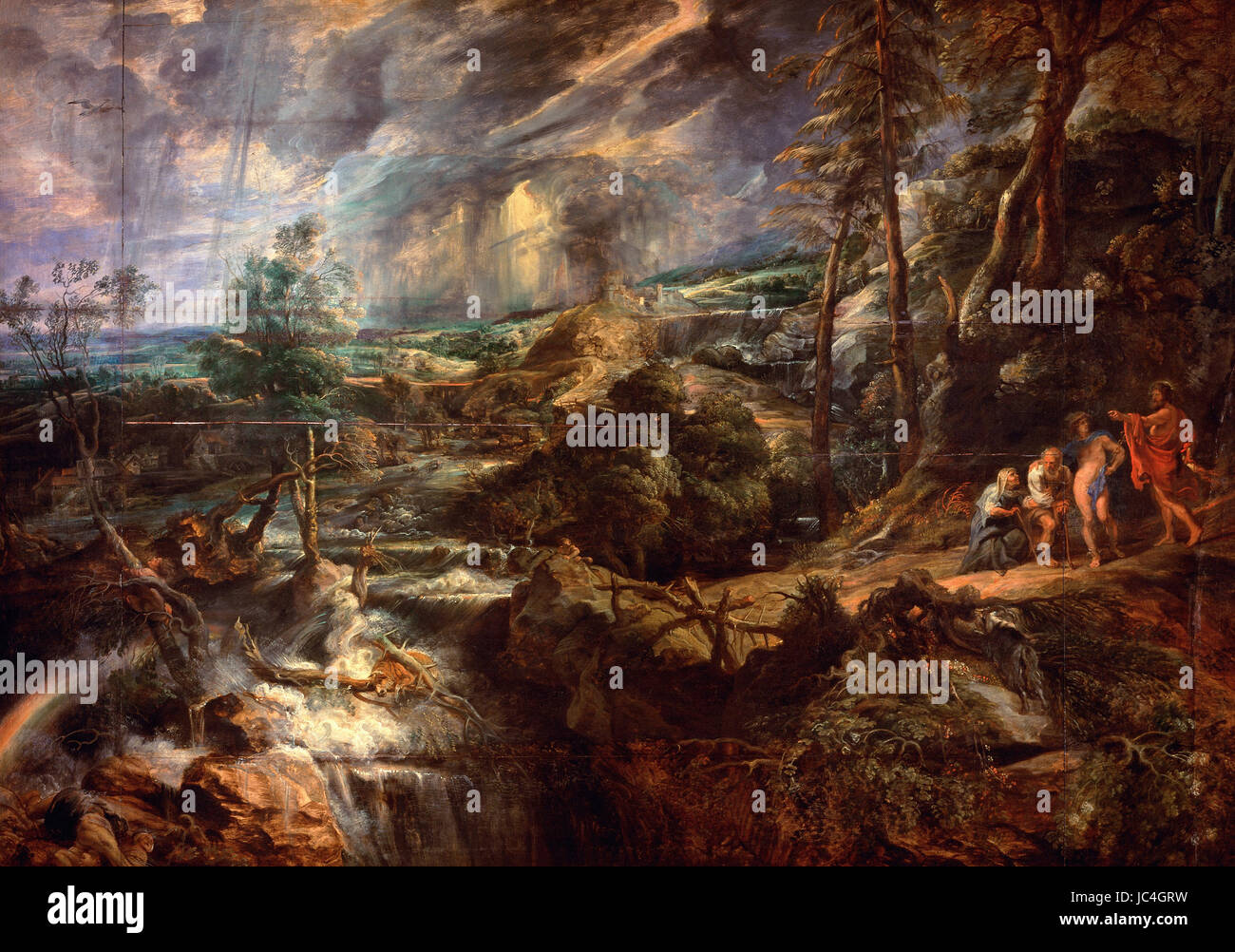 Rubens - Landschaft mit Philemon und Baucis Stockfoto
