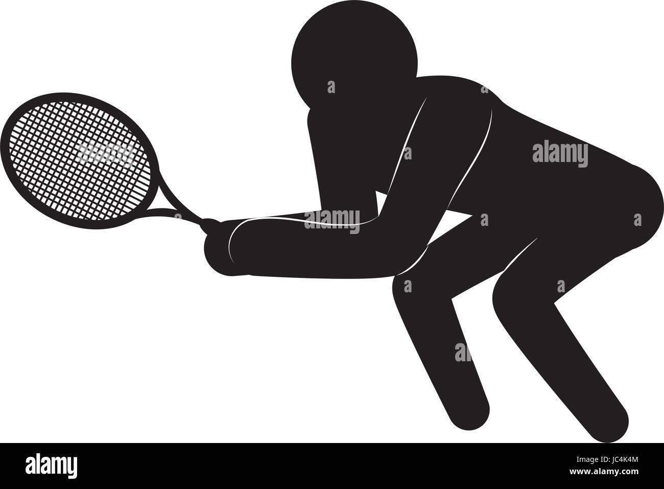 Tennis Spieler Piktogramm Stock Vektorgrafik Alamy