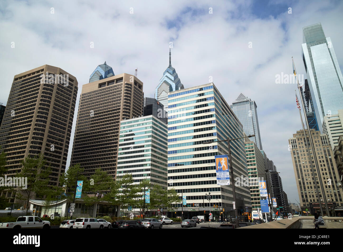 Wolkenkratzer und teure Immobilien in Rittenhouse Row Mittelstadt Philadelphia USA Stockfoto