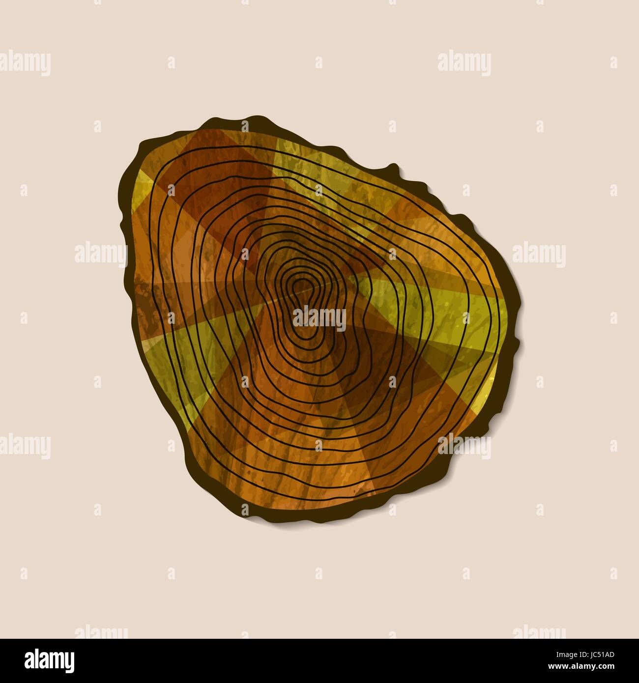 Geschnitten Sie Baum-Stamm-Art mit Holzstruktur aus Draufsicht. Konzept-Illustration für Umwelt-Pflege oder Natur-Help-Projekt. EPS10 Vektor. Stock Vektor