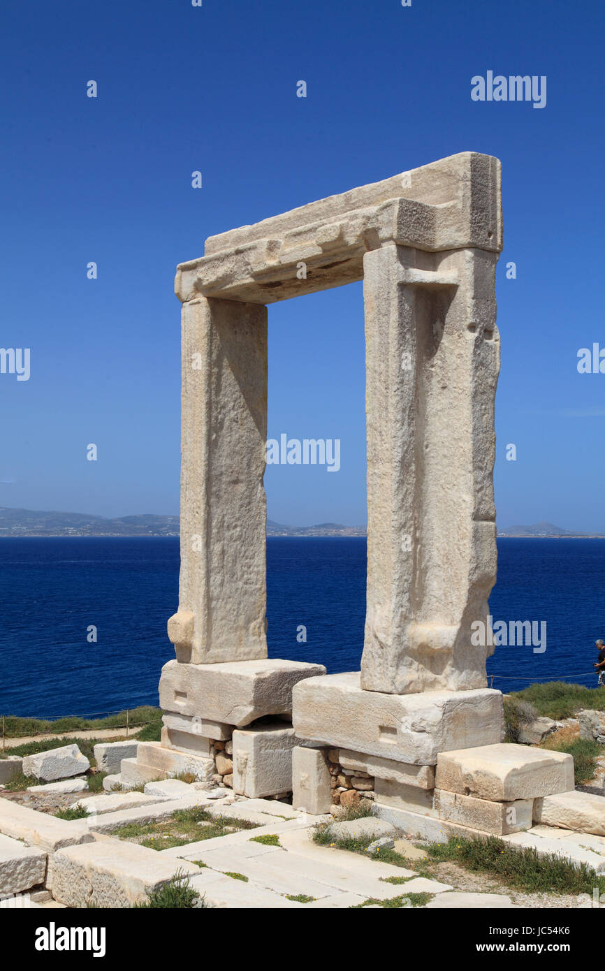 Griechenland, Cyclades, Naxos Chora, der Apollotempel Portara Gateway Stockfoto
