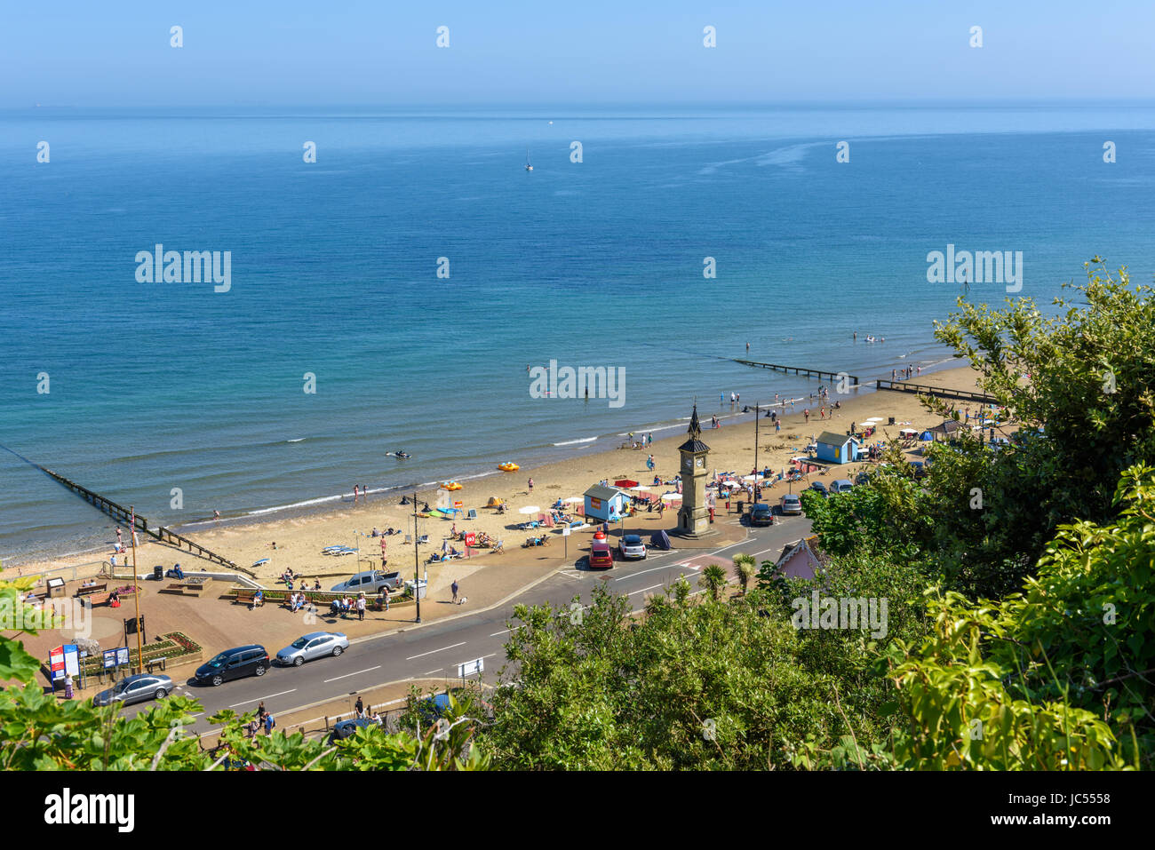 Clock Tower und Trinkbrunnen, Shanklin Esplanade, Isle Of Wight, Großbritannien Stockfoto