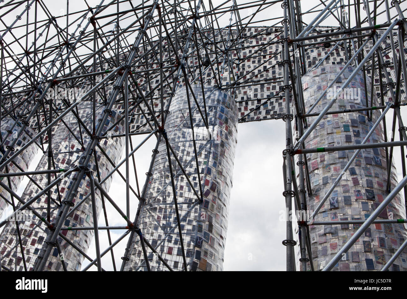 "Das Parthenon der Bücher" von der argentinischen Konzeptkünstler Marta Minujin, Documenta 14 Ausstellung, 2017, Kassel, Deutschland, Europa Stockfoto