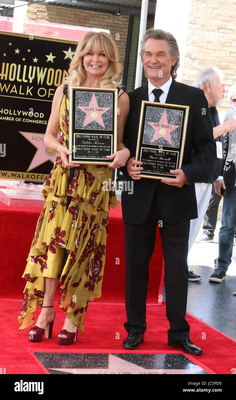 Kurt Russell und Goldie Hawn Star Zeremonie auf dem Hollywood Walk of Fame mit: Kurt Russell, Goldie Hawn Where: Los Angeles, California, Vereinigte Staaten von Amerika bei: Kredit-4. Mai 2017: Nicky Nelson/WENN.com Stockfoto