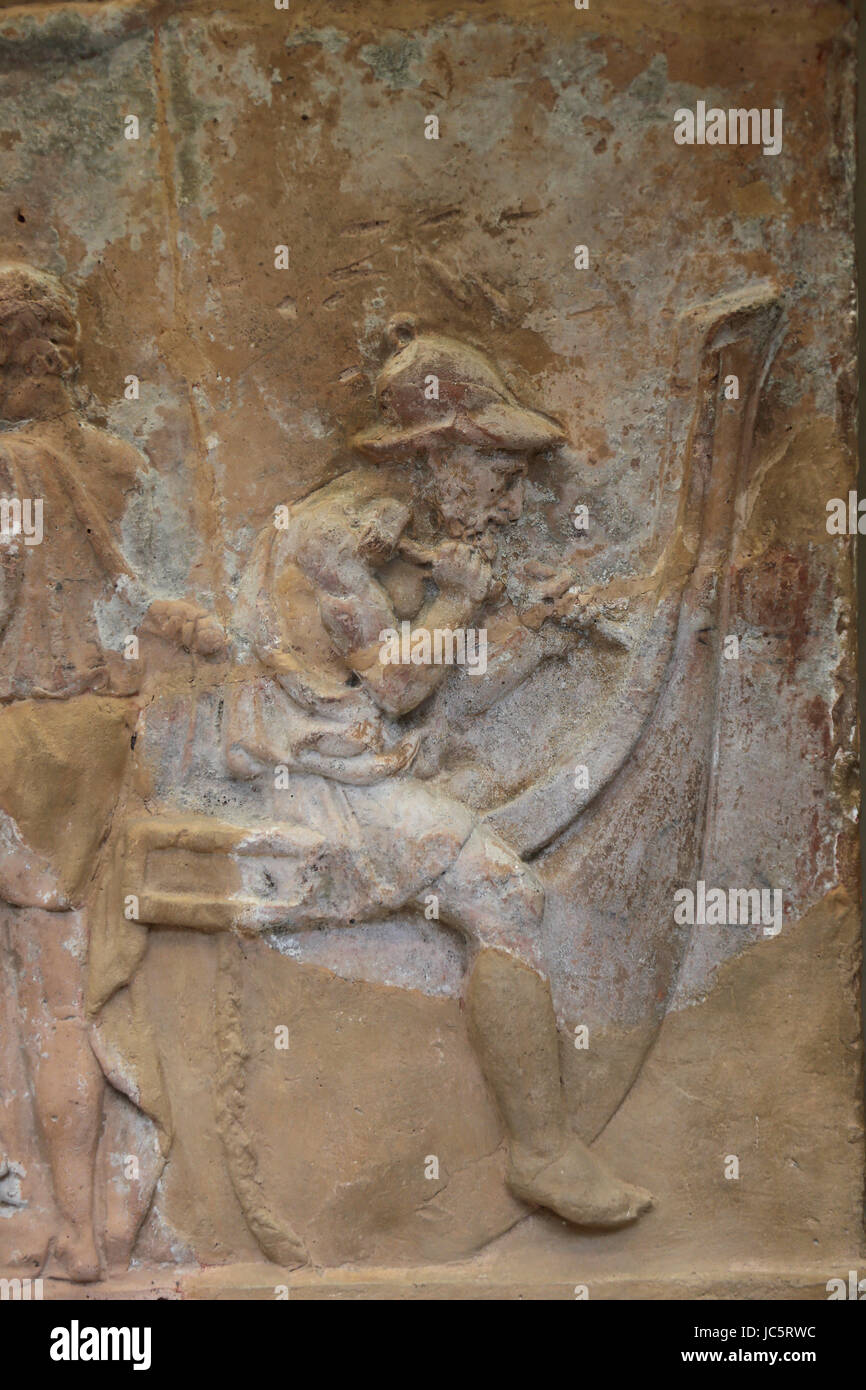 Terrakotta-Relief: Aufbau des Schiffes Argo, Expedition von Jason und die Argonauten. Roman. 1. Jahrhundert. Rom. British Museum. London. Vereinigtes König Stockfoto