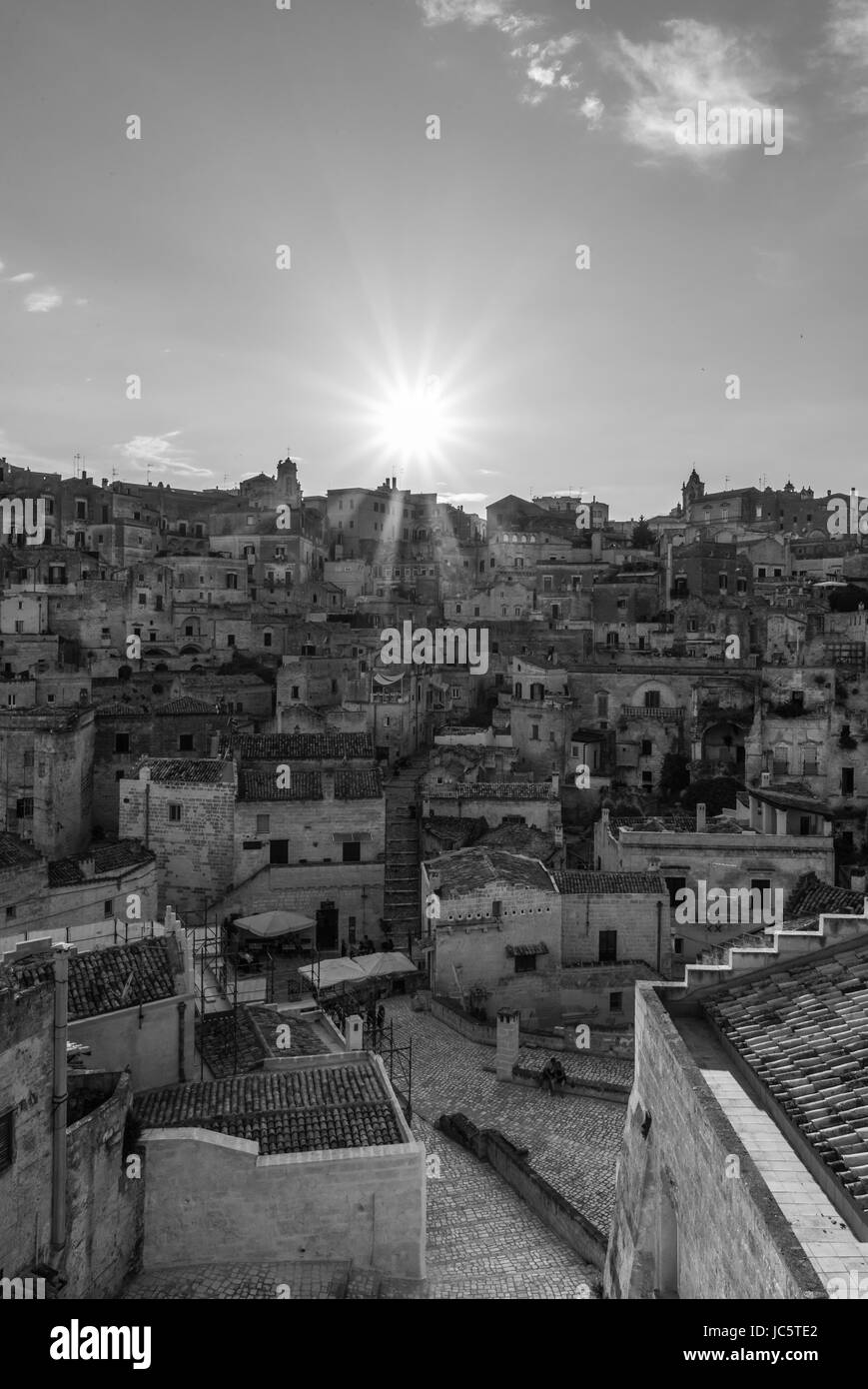 Matera (Basilicata) - das historische Zentrum der wundervollen Stein Stadt Süditaliens, eine touristische Attraktion für den berühmten "Sassi" Stockfoto