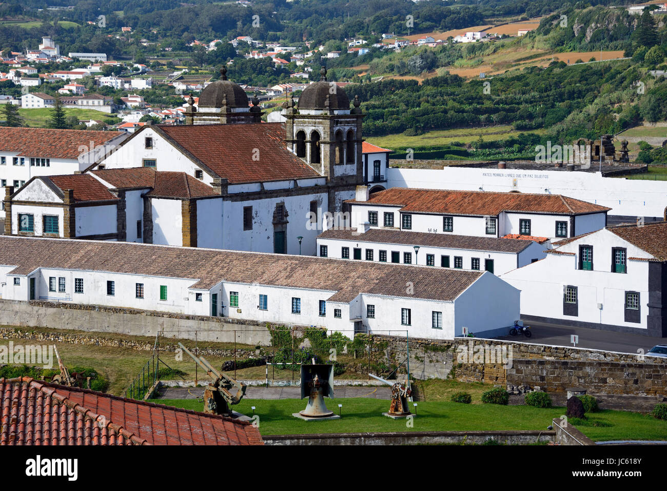 Kirche von Sao Joao Baptista, Angra Th Heroismo, Terceira, Azoren, Portugal / Festung Sao Joao Baptista, Castelo de Sao Joao Baptista, Kirche von Stockfoto