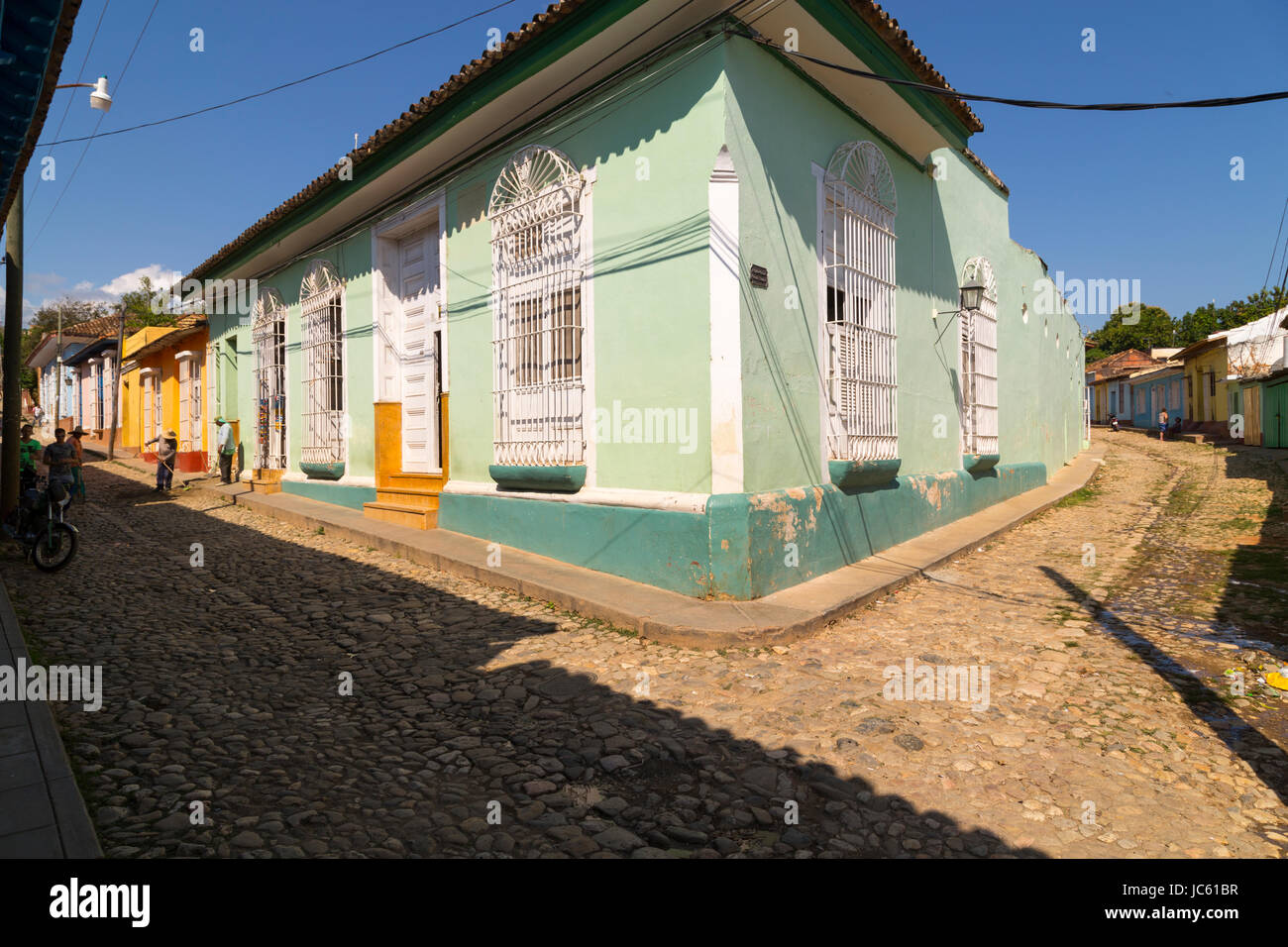 Eine Straße in der alten Kolonialstadt Trinidad, Kuba Stockfoto