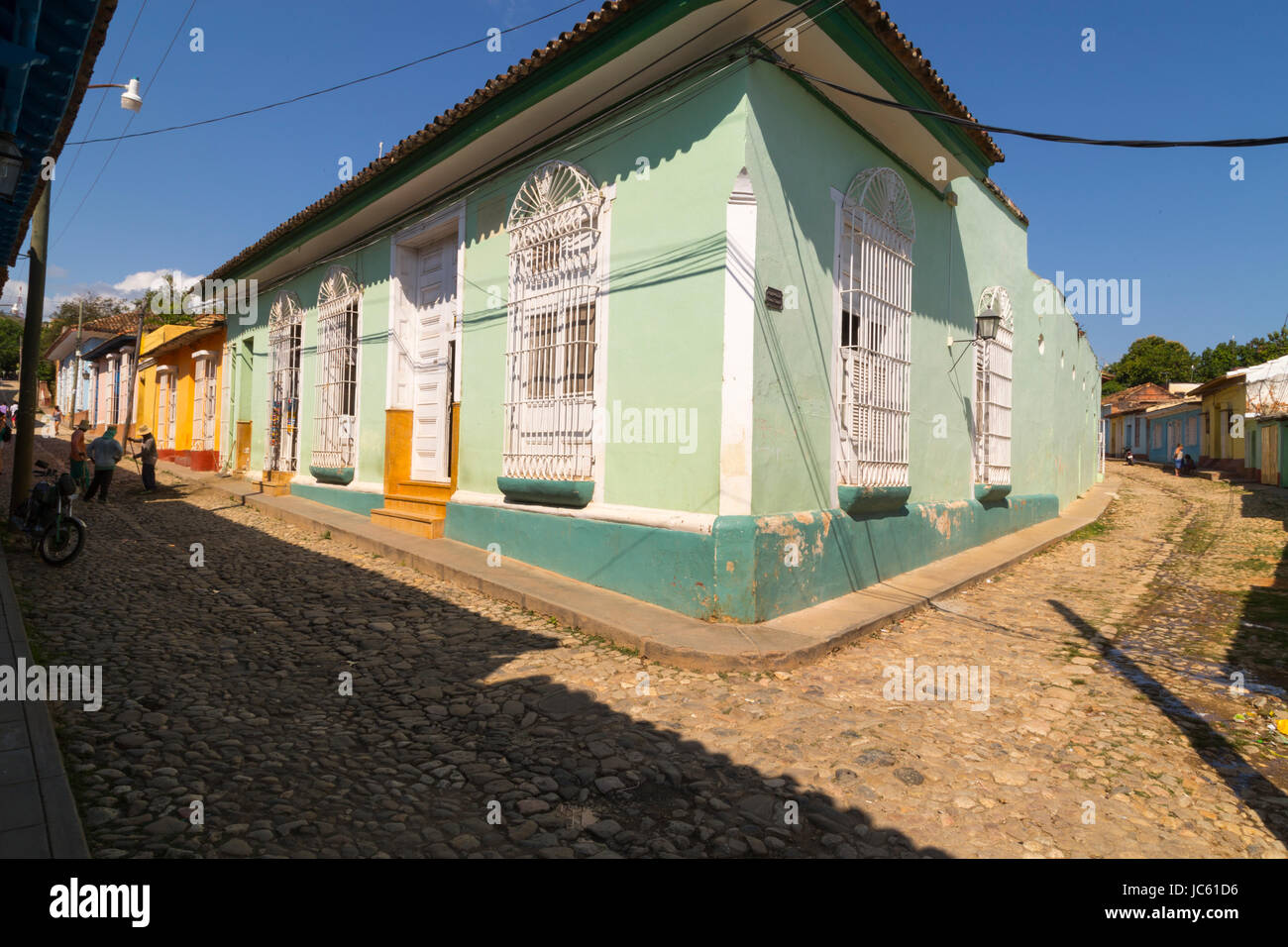 Eine Straße in der alten Kolonialstadt Trinidad, Kuba Stockfoto