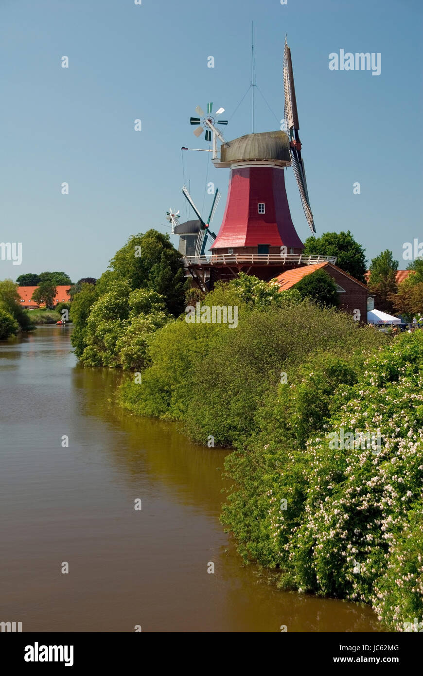 Deutschland, Niedersachsen, Ostfriesland, Greetsiel, Mühle, Mühle, Mühlen, Mühlen, Twin Mühlen, Twin Mühlen, Galerie Holländer, Galerie Holländer, Windmühle, Stockfoto