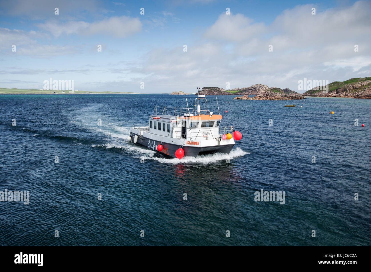 Staffa Touren Boot nähern Fionnphort Stockfoto