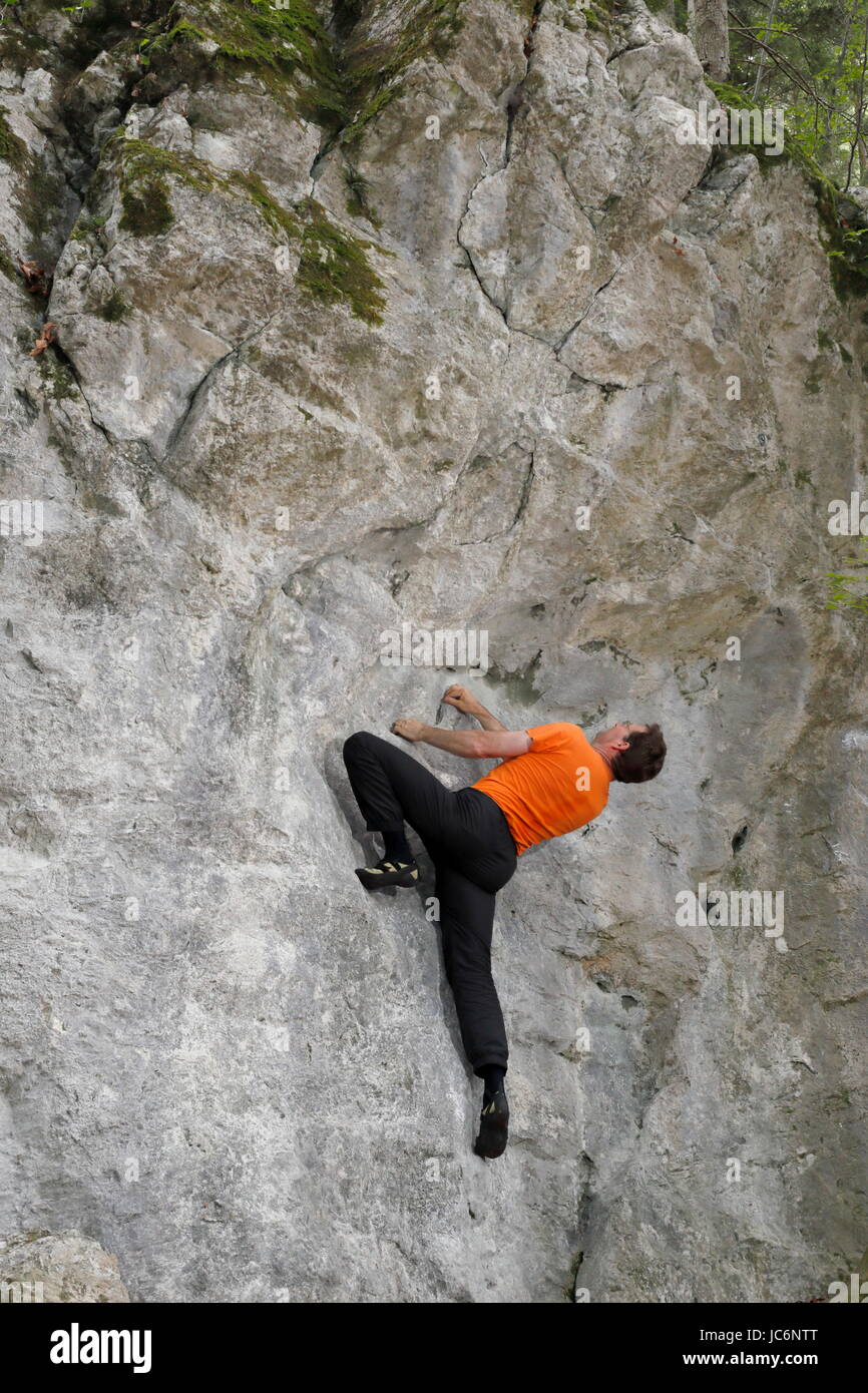 Felsklettern Stockfoto