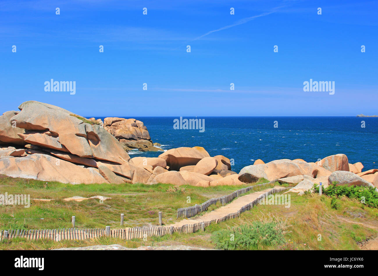 Côte de Granit Rose, Bretagne, Ärmelkanal, Frankreich Stockfoto