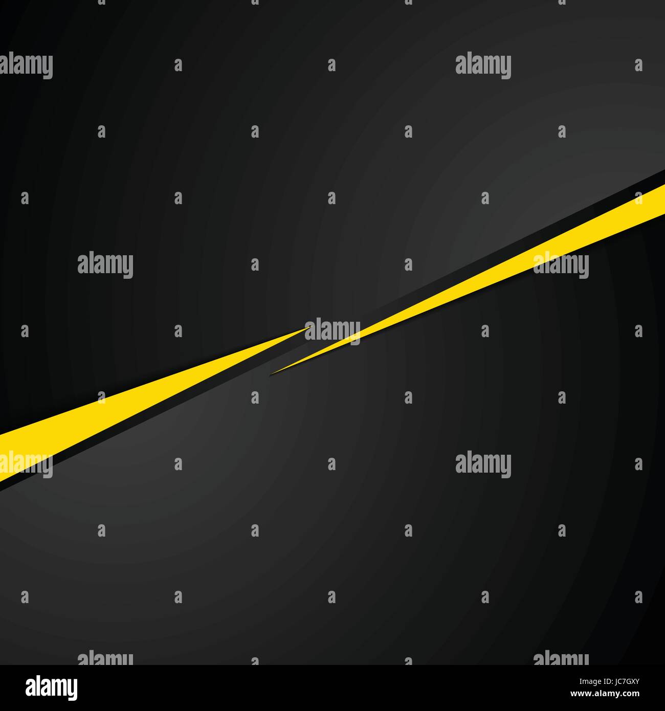 Tech schwarzen Hintergrund mit gelben Kontraststreifen. Abstraktes Vektor Grafik Broschüre design Stock Vektor