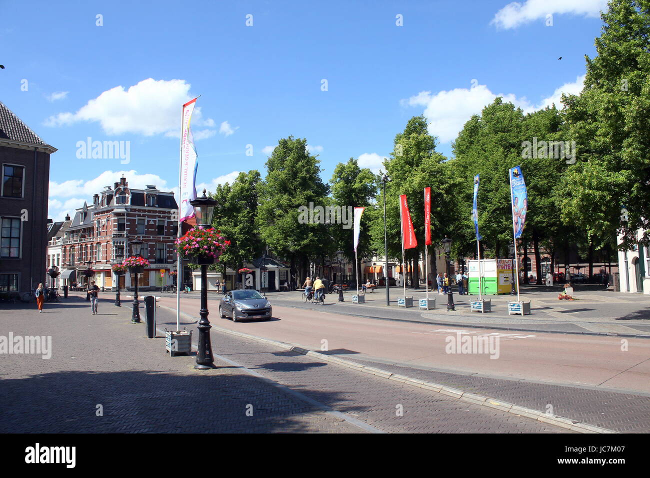 Mittelalterliche Janskerkhof Platz im zentralen Utrecht, die Niederlande im Sommer Stockfoto