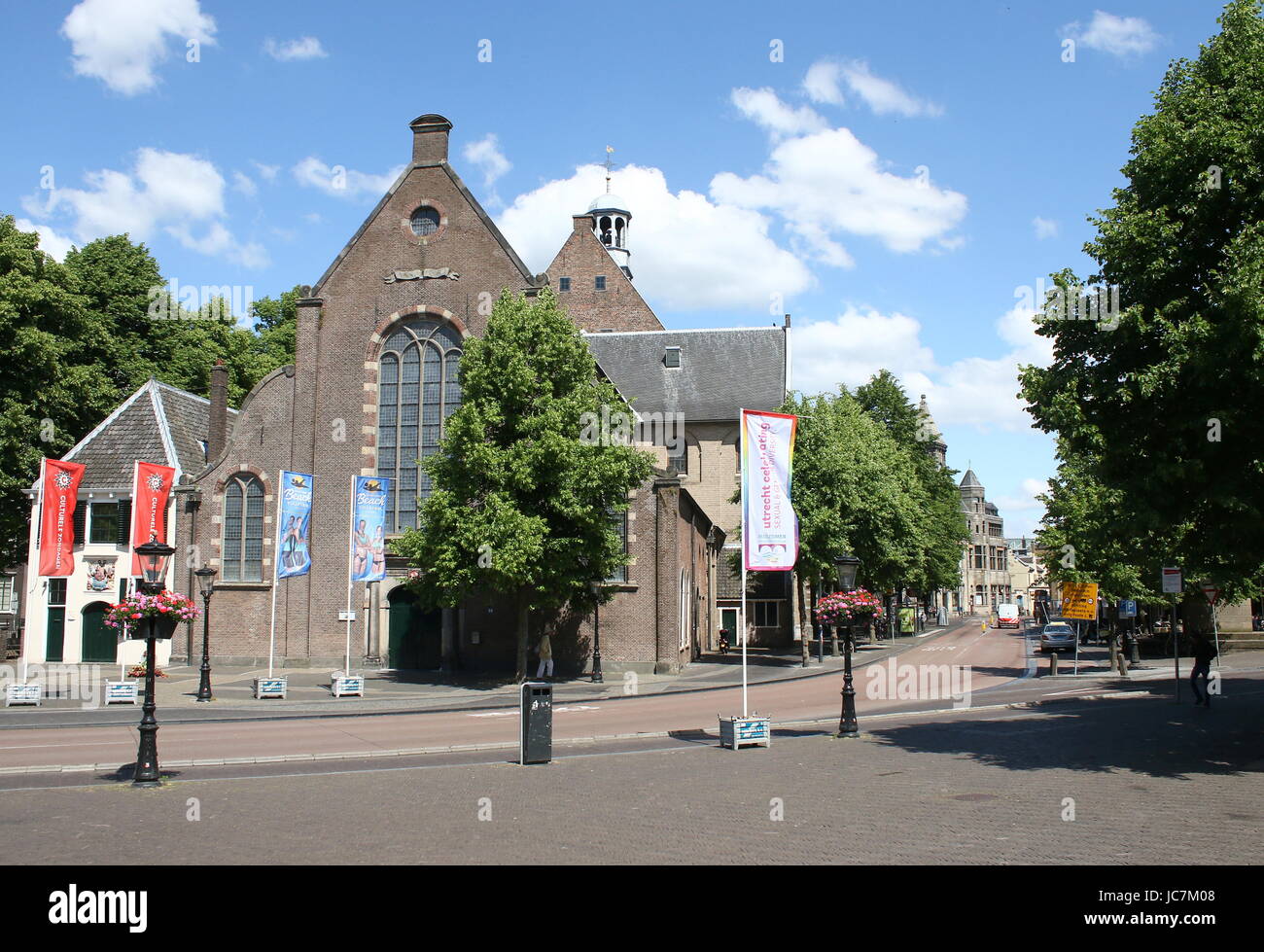 11. Jahrhundert historischen Lage (St. Johannes Kirche) am Janskerkhof, Utrecht, die Niederlande im Sommer Stockfoto