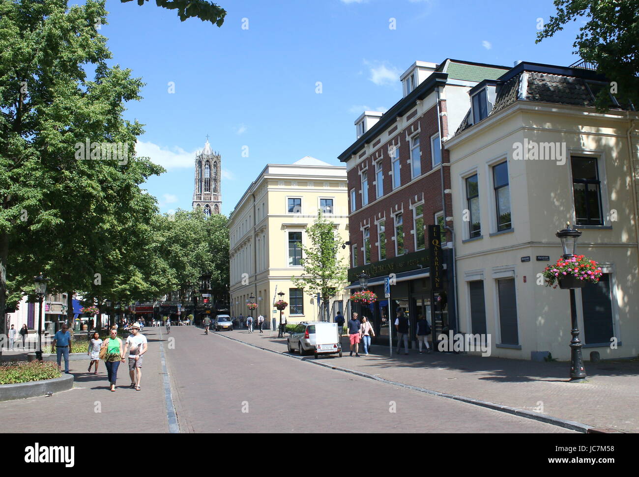 Mariaplaats Platz in der historischen Innenstadt von UItrecht, Niederlande Stockfoto
