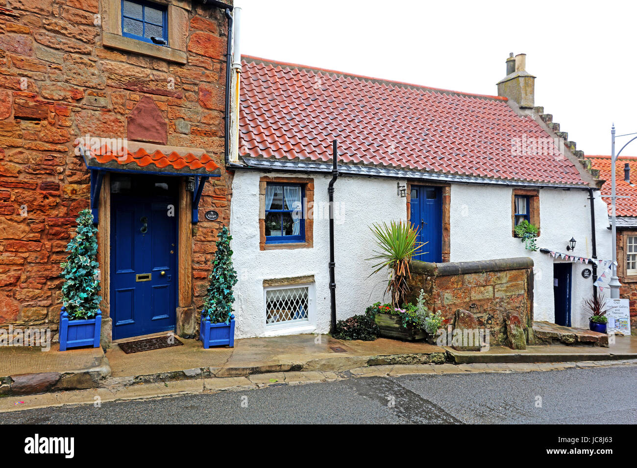 Reihe von Hütten. Crail. Fife. Schottland Stockfoto