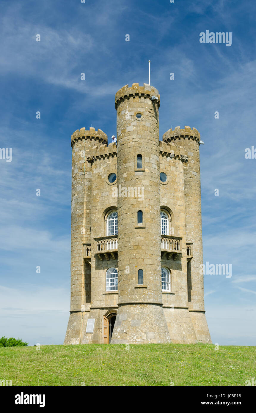 Broadway Tower in den Cotswolds, eine Torheit von Capability Brown entworfen und ist der höchste Punkt in den Cotswolds Stockfoto