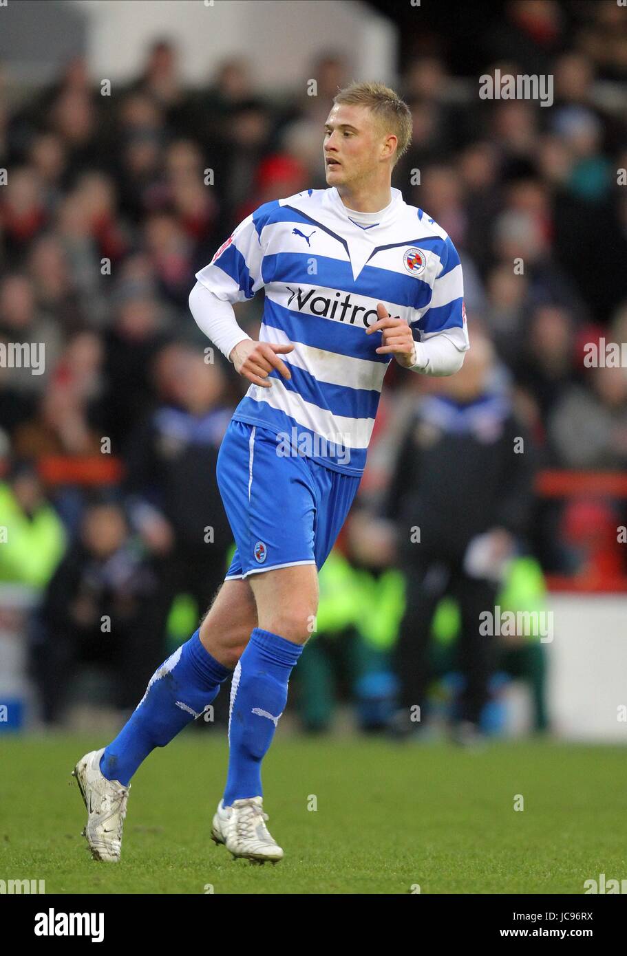 MATTHEW MILLS READING FC Stadt NOTTINGHAM ENGLAND gemahlen 16. Januar 2010 Stockfoto