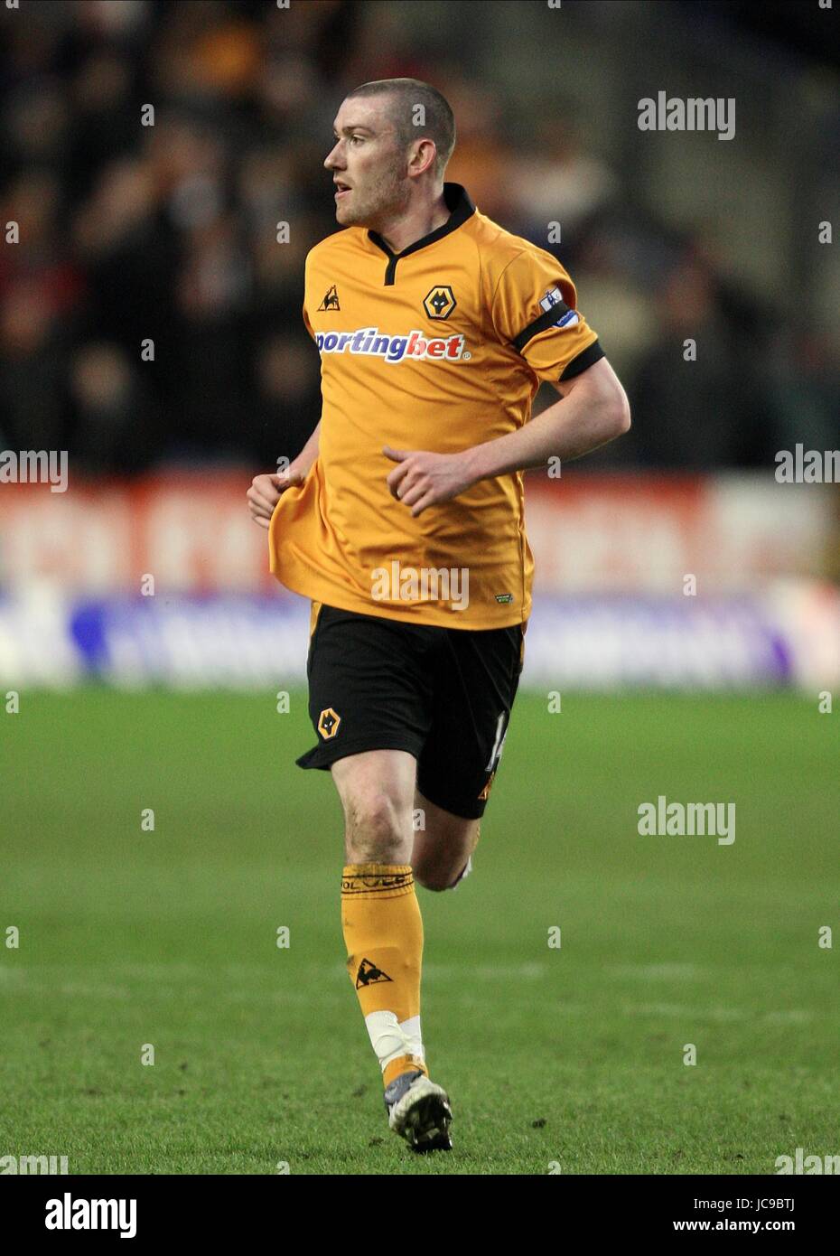DAVID JONES WOLVERHAMPTON WANDERERS FC MOLINEUX WOLVERHAMPTON ENGLAND 6. März 2010 Stockfoto