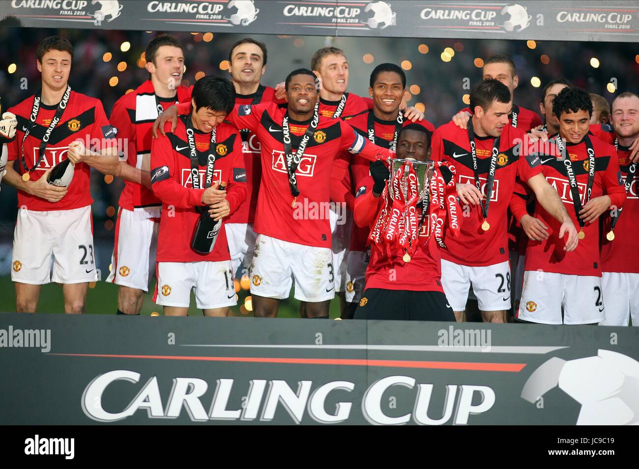 MANCHESTER UNITED CARLING CUP ASTON VILLA V MANCHESTER UTD WEMBLEY Stadion LONDON ENGLAND 28. Februar 2010 Stockfoto