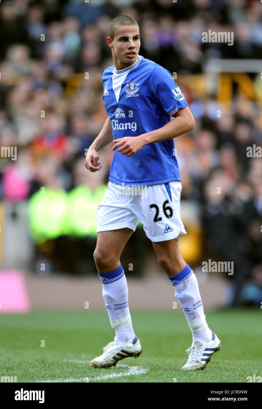 JACK RODWELL EVERTON FC MOLINEUX STADIUM WOLVERHAMPTON ENGLAND 27. März 2010 Stockfoto