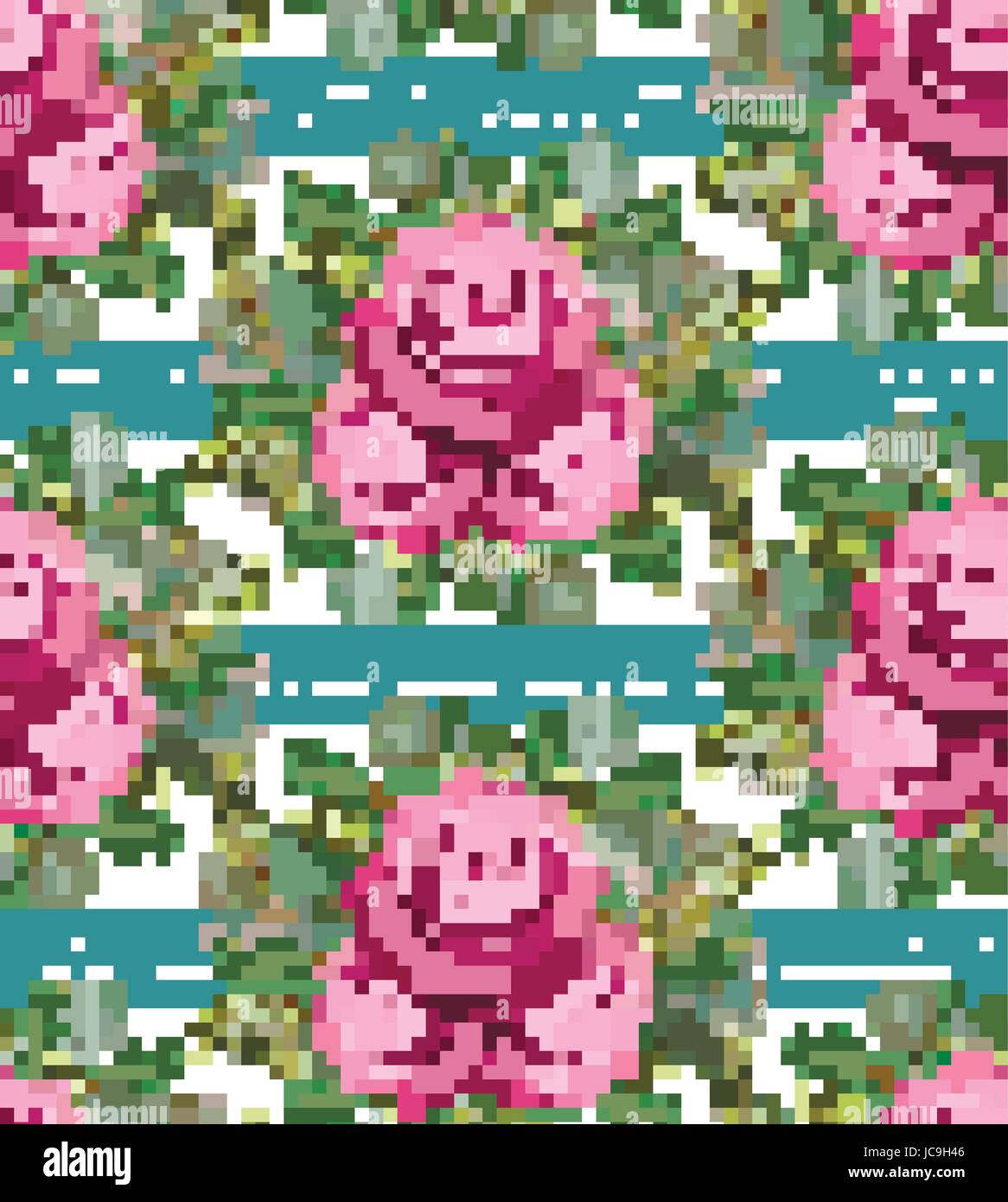 Vintage moody blue rose Rosen Lavendel und Eukalyptus-Brunch, Thymian, Zierpflanzen, Kräuter Blätter Blumenstrauß Musterdesign Hintergrund, Wand Stock Vektor