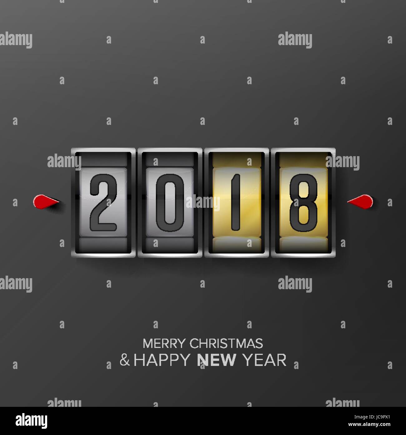 Happy New Year 2018. Vektor-Grußkarte, Broschüre oder Poster Templat Stock Vektor