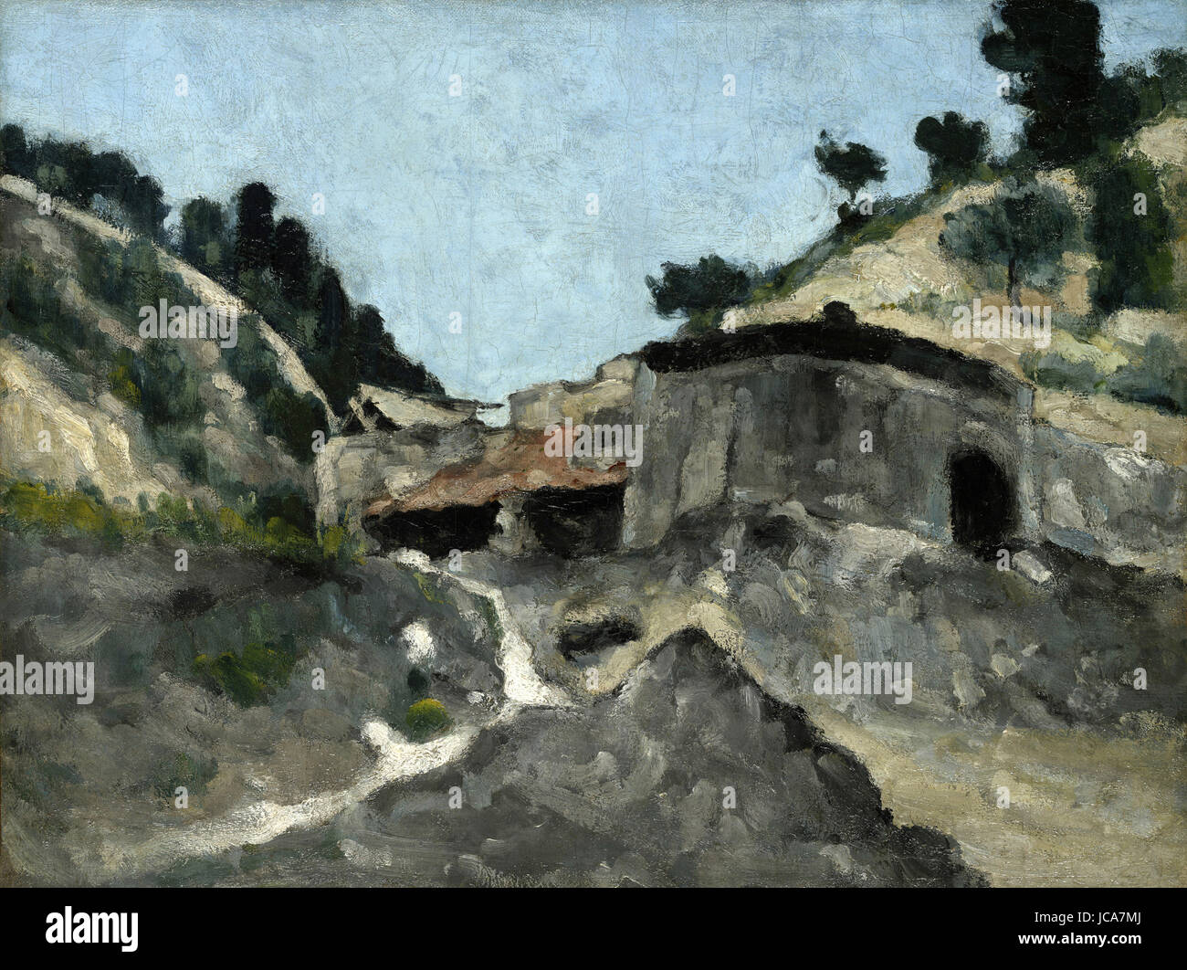Paul Cézanne - Landschaft mit Wassermühle Stockfoto