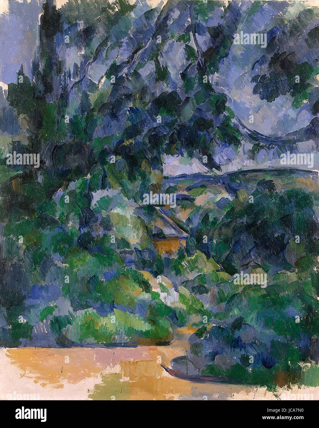 Paul Cézanne - blaue Landschaft Stockfoto