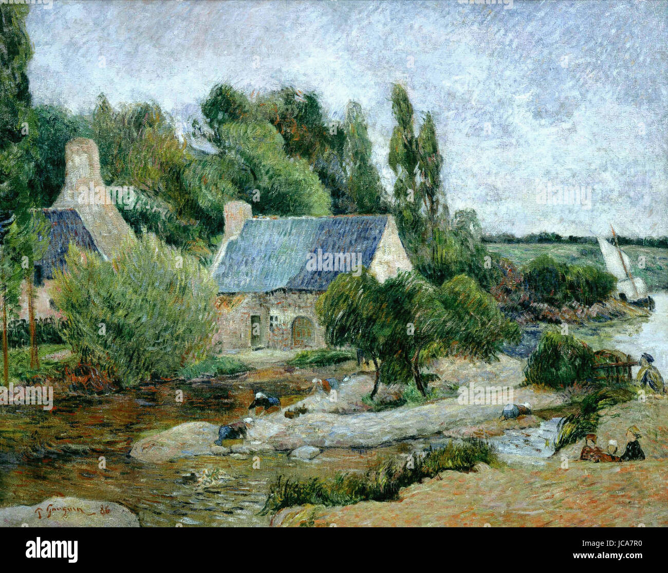 Paul Gauguin - Waschfrauen in Pont-Aven Musée d ' Orsay Paris Stockfoto