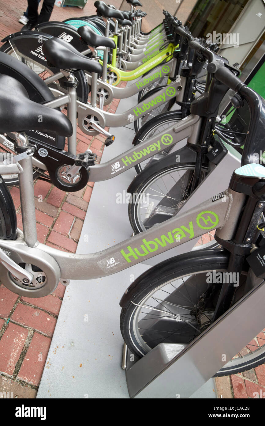 Hubway Boston Fahrradverleih teilen Schema USA Stockfoto