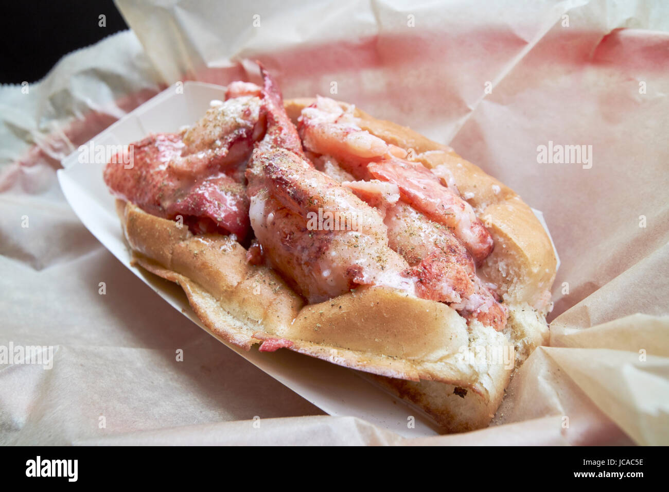 Lobster Roll diente in Boston USA Stockfoto