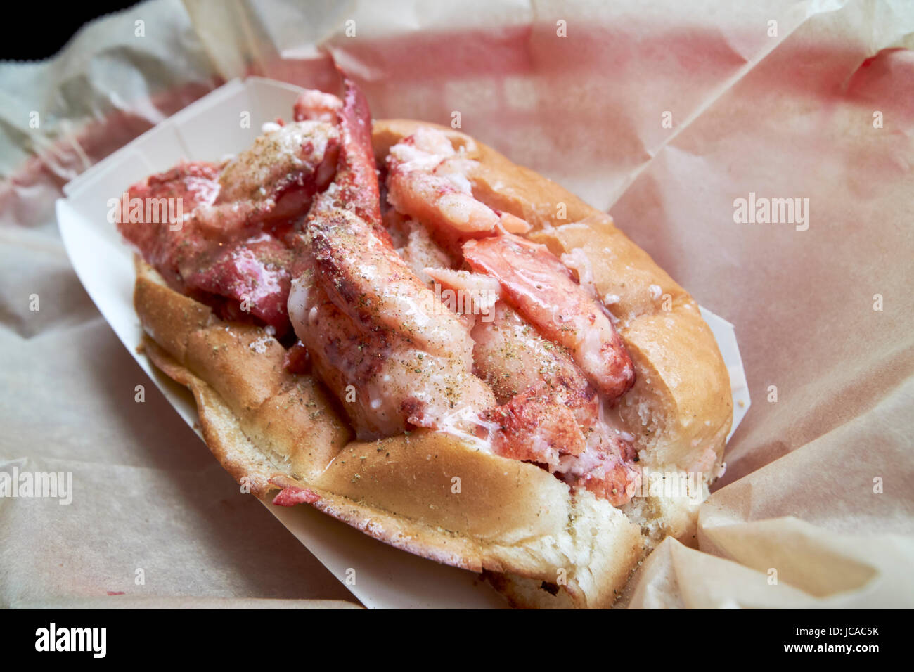 Lobster Roll diente in Boston USA Stockfoto