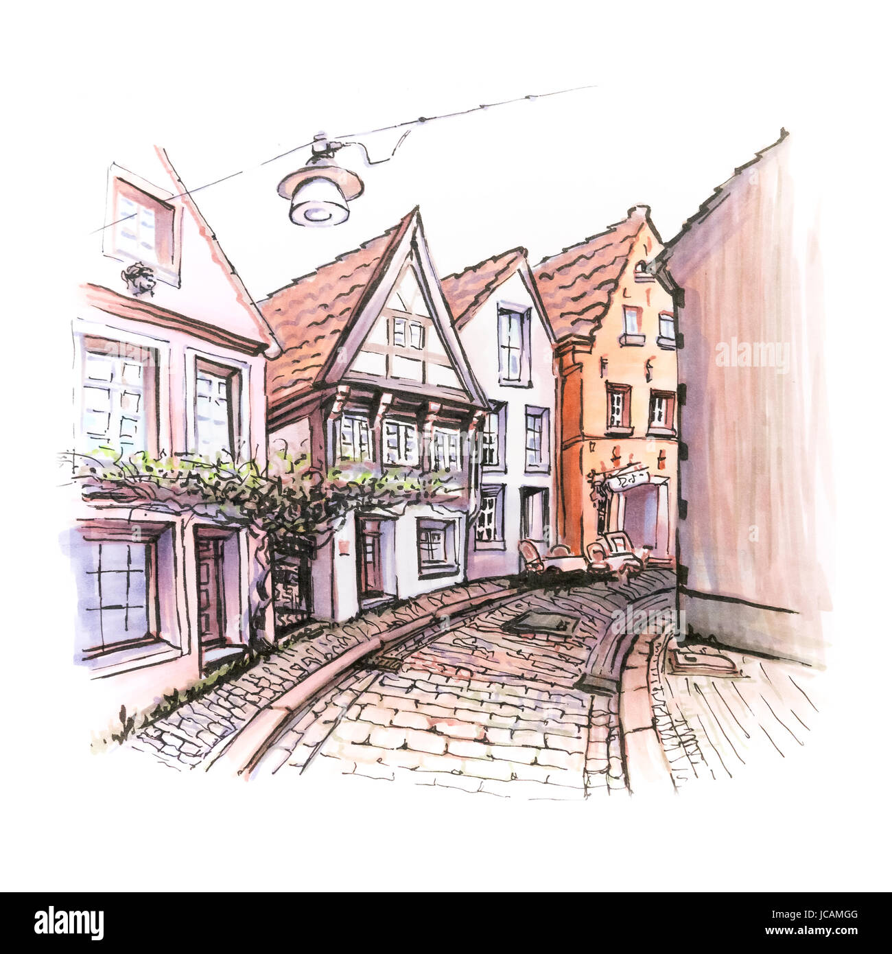 Blick auf die malerische Stadt Bremen, Deutschland Stockfoto